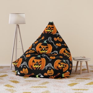 Bean Bag Cover with Halloween Theme | Pumpkin Design | Room Décor | Festive Furniture