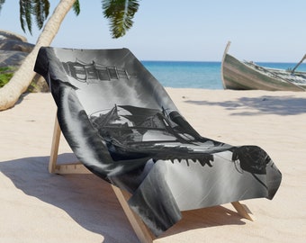 Beach Towel | Minimalist Polyester and Cotton Fabric Beach Towels For Beach Décor | Washable Beach Towels