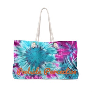Tie Dye Weekender Tote Bag | Large Travel Bag | Beach Bag | Boho Style | Carry On Bag