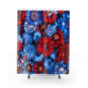 Boho Fabric Shower Curtain | Geometric Bathroom Decor | Modern Bath Curtain | Water Repellent | Machine Washable