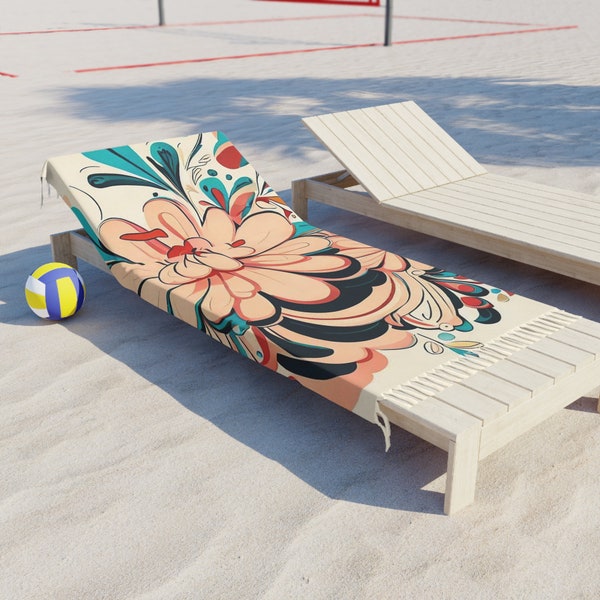 Floral Beach Boho Cloth | Minimalist Polyester Fabric Beach Boho Cloth For Beach Décor | Washable Boho Beach Cloth