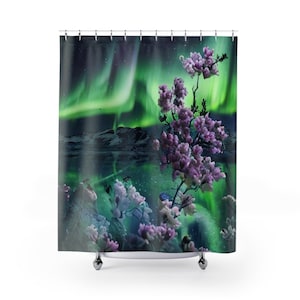 Northern Lights Shower Curtain | Bathroom Decor | Beach Decor | Beach House | Summer House | Summer Decor | Tub and Shower Curtains