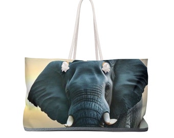Majestic Elephant Weekender Tote Bag | Summer Travel Bag | Fashionable Gift for Her