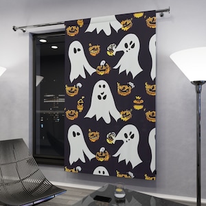 Halloween Window Curtains, Blackout Drapes, Spooky Home Décor, Window Treatments, Halloween Party Decorations