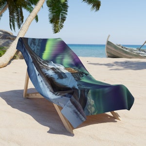 Beach Towel | Minimalist Polyester and Cotton Fabric Beach Towels For Beach Décor | Washable Beach Towels
