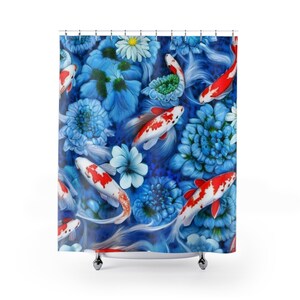 Boho Fabric Shower Curtain | Geometric Bathroom Decor | Modern Bath Curtain | Water Repellent | Machine Washable