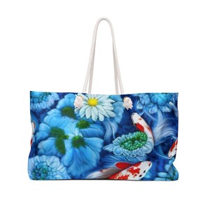 Floral Weekender Tote Bag | Large Travel Bag | Women&#39;s Overnight Bag | Flower Print Carry-On | Floral Travel Luggage