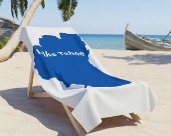South Lake Tahoe Beach Towel | Minimalist Polyester and Cotton Fabric Beach Towels For Beach Décor | Washable Beach Towels