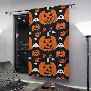 Halloween Window Curtains, Blackout Drapes, Spooky Home Decor, Window Treatments, Halloween Party Decorations