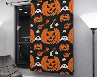 Halloween Window Curtains, Blackout Drapes, Spooky Home Decor, Window Treatments, Halloween Party Decorations