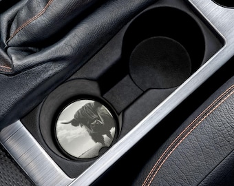 Soapstone Car Coasters for Cup Holders | Absorbent Car Coaster Set | Stone Auto Accessory | Gift for Car Owners