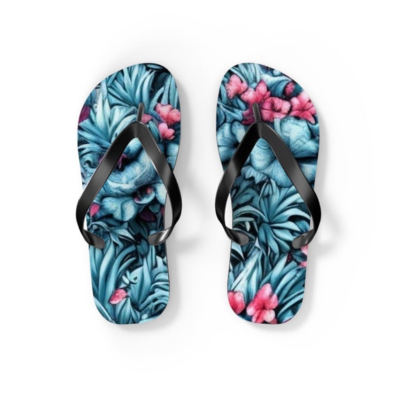 Tropical Palm Tree Flip Flops | Beach Sandals | Vacation