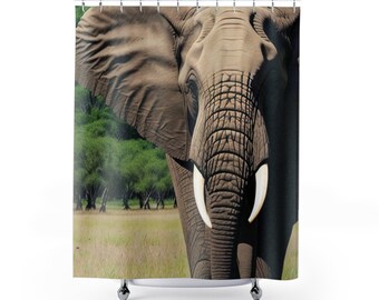 Tenda da doccia con elefante maestoso/tende da bagno minimaliste in tessuto di poliestere per l'arredamento del bagno/tenda da bagno lavabile