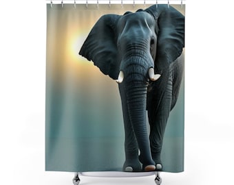 Tenda da doccia con elefante maestoso/tende da bagno minimaliste in tessuto di poliestere per l'arredamento del bagno/tenda da bagno lavabile
