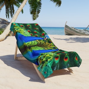 Hawaiian Floral Beach Towel | Minimalist Polyester and