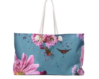 Sac fourre-tout floral de week-end | Grand sac de voyage | Sac de voyage femme | Bagage à main à imprimé fleuri | Bagages de voyage floraux