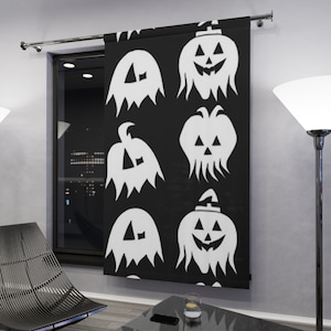 Halloween Window Curtains, Blackout Drapes, Spooky Home Decor, Window Treatments, Halloween Party Decorations