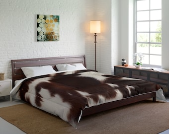 Cowhide Comforter | Comforter Blanket | Two Colors | Cuddle Blanket | Bedroom & Home Décor | Living Space Designs