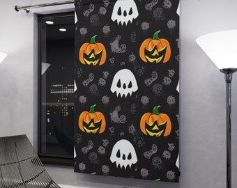 Halloween Window Curtains, Blackout Drapes, Spooky Home Décor, Window Treatments, Halloween Party Decorations