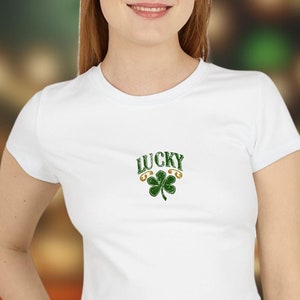 Lucky saint patricks shirt lucky crop top y2k baby tee vintage crop top shamrock top Lucky You baby tee cute Irish top Lucky shamrock shirt