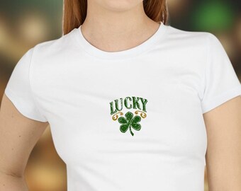 Lucky saint patricks shirt lucky crop top y2k baby tee vintage crop top shamrock top Lucky You baby tee cute Irish top Lucky shamrock shirt
