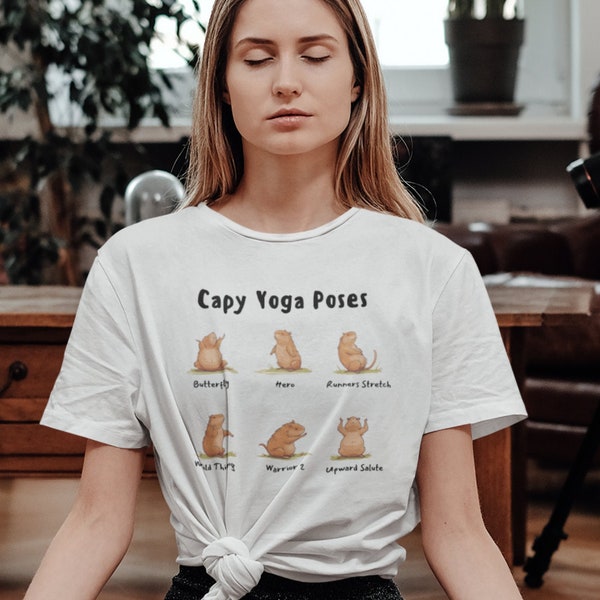 Capybara yoga shirt, Cute Capybara Shirt, Yoga Lover Shirt, Meditation shirt, Gift For Yoga Teacher, Gift For Yoga Student, Women Yoga Shirt