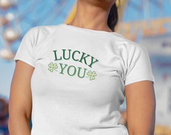 saint patricks day Baby Tee, Lucky Baby Tee, Lucky You, Lucky shirt, saint paddy's day baby tee, green shamrock, i Love irish boys, Ireland