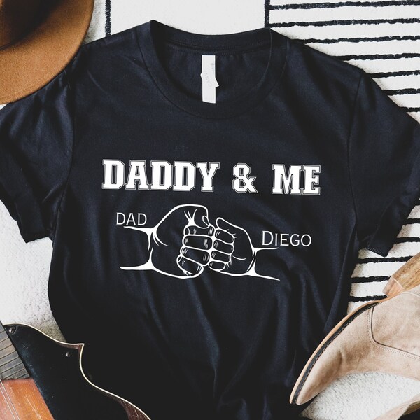 Customized dad name shirt, custom kid name dad, Kids name shirt, Personalized dad and me shirt, Custom fist bump shirt, custom unisex shirt