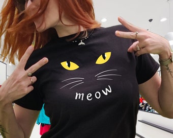 Coquette Cat y2k Baby Tee crop top cat whiskers baby tee crop top spooky cat shirt cat meows y2k baby tee bar rave fan gift for cat lover