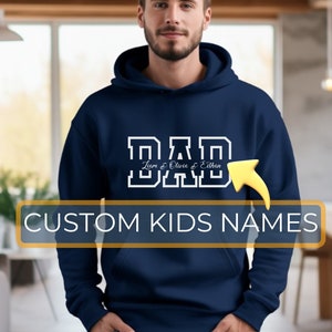 Personalisierte Papa Hoodies, benutzerdefinierte Dada Hoodie, Papa Hoodie mit Kindernamen, Geschenk für Papa, personalisierter Papa Hoodie, Vatertagsgeschenk, Papa Geschenke
