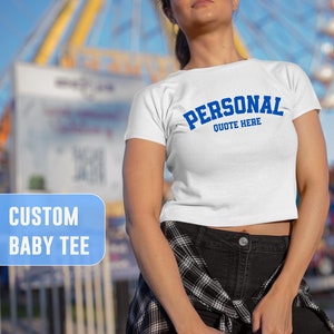 Custom Baby Tee Custom y2k Baby Tee Aesthetic Women’s baby tee Minimalist Custom shirt  College Varsity shirt girls Trip Custom T-Shirt y2k