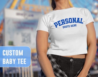 Custom Baby Tee Custom y2k Baby Tee Aesthetic Women’s baby tee Minimalist Custom shirt  College Varsity shirt girls Trip Custom T-Shirt y2k