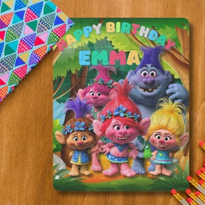 Personalized Name Puzzle For Kids And Children,30 pcs, Trolls Jigsaw Puzzle, custom kids name puzzle, Name Custom Puzzle, Personal toys kids