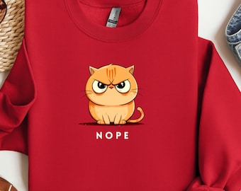 Mürrische Katze Sweatshirt, lustige Katzenmama Sweatshirt, Katzenbesitzer Geschenk, Grumpy Cat Weihnachten Sweatshirt, Sweat Shirt, Geschenk für Katzenmutter, Cranky Cat