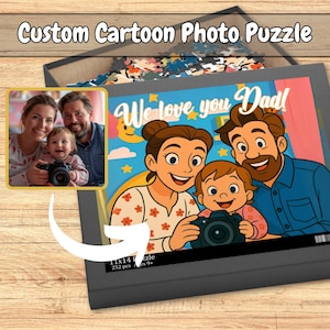 kundenspezifisches Puzzle, benutzerdefiniertes Fotopuzzle, benutzerdefiniertes Karikaturfoto, personalisiertes Namenspuzzle, Familiengeschenkpuzzle, Familienfotogeschenkpuzzle, Papageschenk