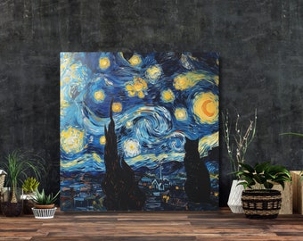 Cat Van Gogh Wall Art, office decor for wall cubicle, Cats Wall Art, Gift With Cats, Cat Poster, Cat Mom Gift, Cute Cat Wall Decor