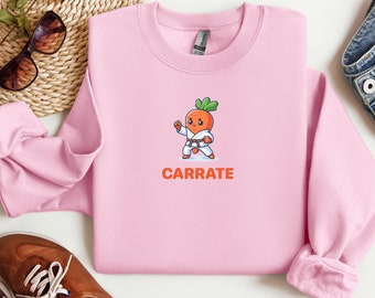 Funny Carrot Karate Shirt | Carrate Sweat shirt | Karate mom sweat shirt | Easter Carrot Shirt | Foodie Shirt | Martial arts Carrot T-Shirt