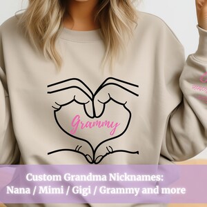 Personalized Grandma Sweatshirt, kids Names On Sleeve, custom mimi sweatshirt gift, personal nana sweatshirt gift, Custom gigi sweatshirt