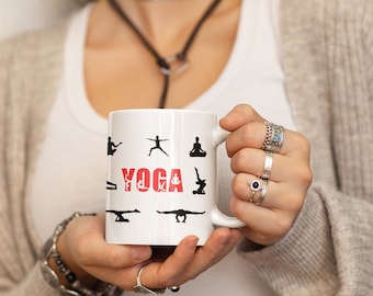 Yogamok | Meditatie koffiemok | Yogaleraar cadeau | Yogacadeau voor vriend | Yogabeker | Cadeaus voor haar Yogacadeaus | Yogahouding | cadeau-voor-haar
