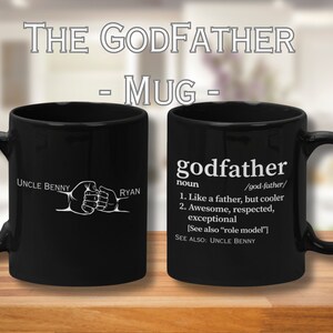 Personalized Godfather Mug, Godfather Proposal, Godfather Gift, Cadeau Baptême, Will You Be My Godfather, godparent proposal, God Father