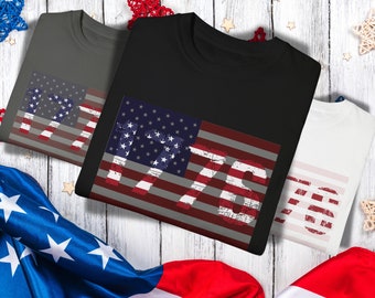 Camiseta retro con bandera de EE. UU. de 1776, camiseta del 4 de julio, estilo desgastado, camiseta de colores cómodos, camiseta patriota de EE. UU. del 4 de julio, camiseta con bandera grande de EE. UU., camiseta de EE. UU.