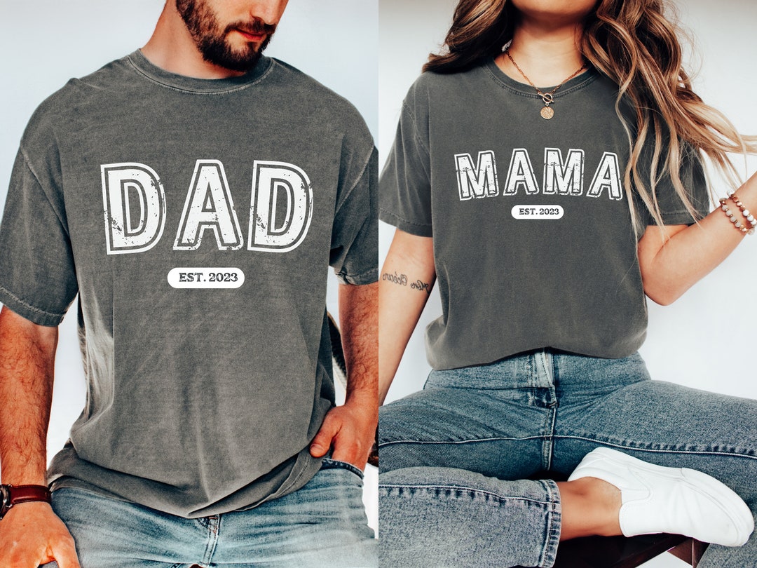 Comfort Colors Mama and Dad Shirts, New Dad Shirt, Gift for New Mom ...