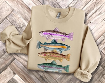 bluza ryba, bluza pstrąg, koszulka ryba, ryba rzeczna, prezent na muchę, prezent na pstrąga, strój na gatunki pstrąga, bluza boho unisex, złota rybka