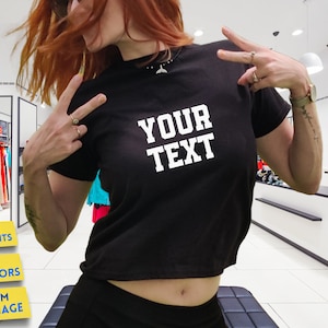 Custom Baby Tee y2k Personalized baby Tee Printing DIY Tee Custom Y2K aesthetic Baby Tee Custom 90s Top custom y2k baby tees crop top