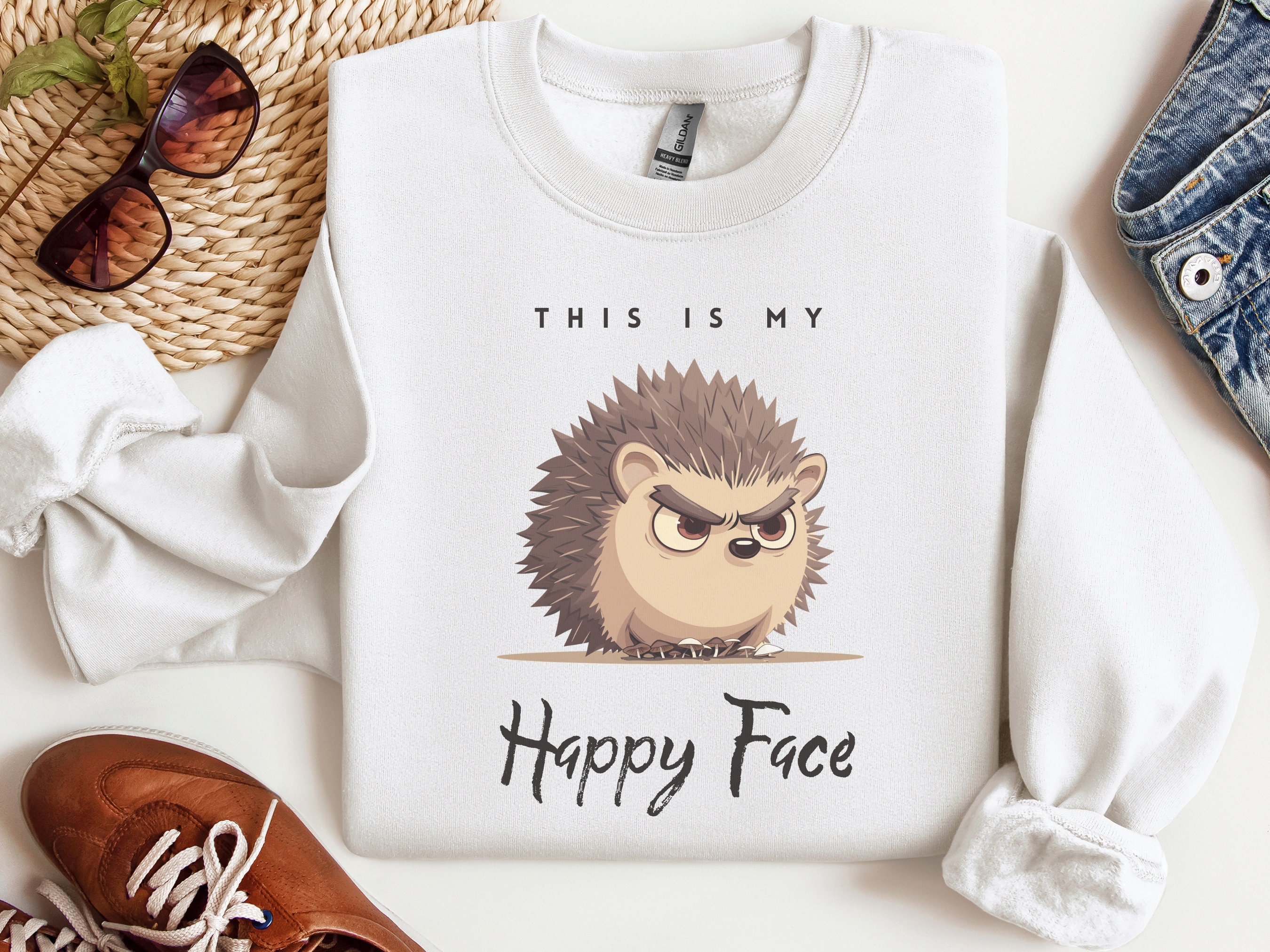 Cute Hedgehog Face, T-Shirt Cute Hedgehog Face, T-Shirt