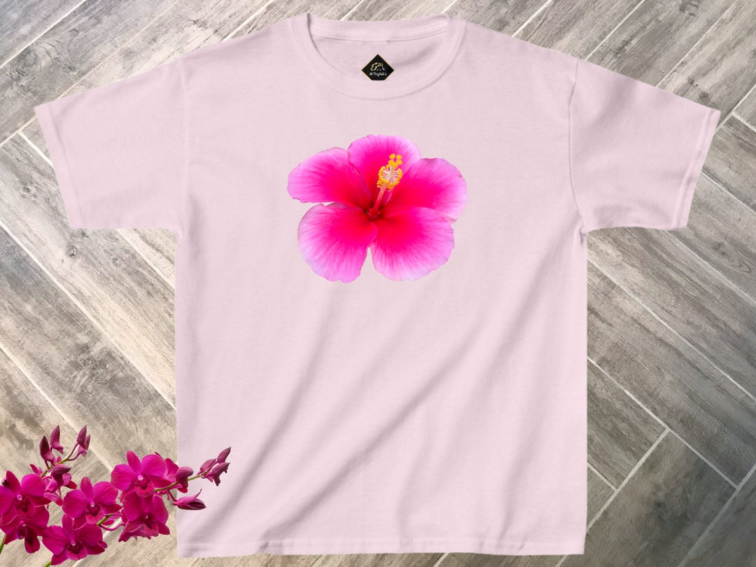 Hibiscus Baby Tee Hibiscus T Shirt Pink Y2k Crop Top Y2k Aesthetic