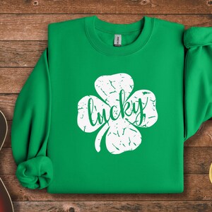 Retro Shamrock Sweatshirt, Womens Shenanigans Sweatshirt, Cute St Patricks Day Sweatshirt, Lucky Sweatshirt, Irish Shirt, Four Leaf Clover
