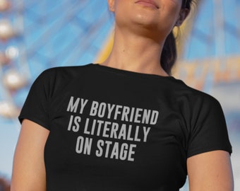 Rockstars Girlfriend Baby Tee, Indie Sleaze T Shirt, Concert Tee, My Boyfriend Graphic Tee, music fan shirt vintage concert Y2k Baby Tee