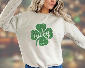Retro Shamrock Sweatshirt, Womens Shenanigans Sweatshirt, Cute St Patricks Day Sweatshirt, Lucky Sweatshirt, Irish Shirt, Four Leaf Clover
