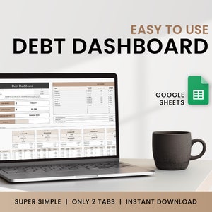 Hoja de cálculo de Google Sheets de Debt Avalanche, planificador simple de pago de deuda, calculadora de pago de deuda de Avalanche para hipotecas, tarjetas de crédito y más